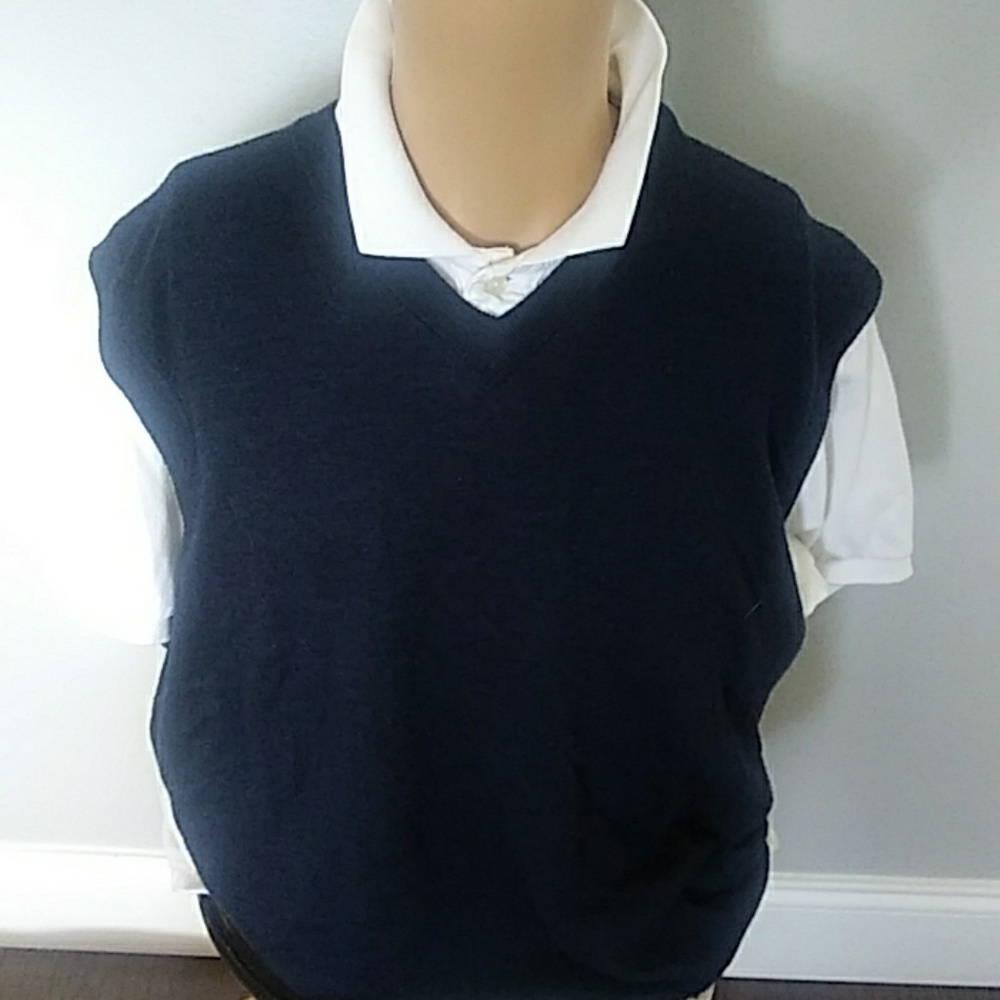 Preppy Turnberry Navy Wool Cargian Sweater XL